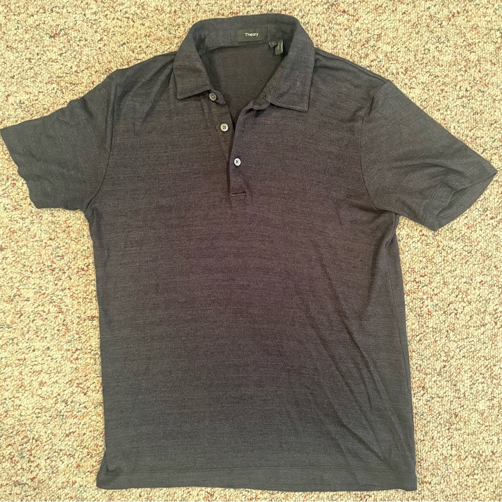 Theory Men's Black Polo Shirt Size Small